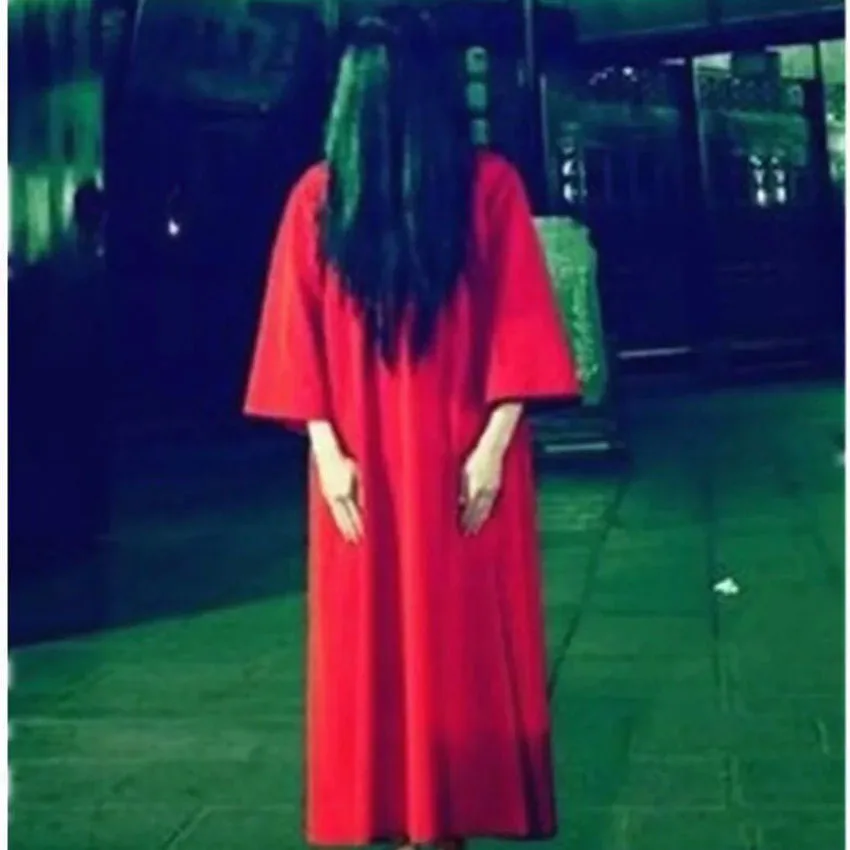 Страшни костюми за селското стопанство на Хелоуин с перука, рокля ужас на булката, женствена рокля на Бели, червени на цвят, женствена рокля голям размер Sadako