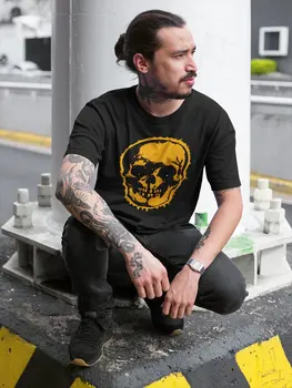 Тениска с готическа череп, метална риза в стил пънк-рок, ретро гръндж