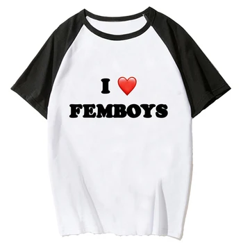 Тениски Femboy, дамски тениски harajuku, дизайнерска тениска Y2K, обзавеждане, градинска дрехи за момичета, дрехи y2k