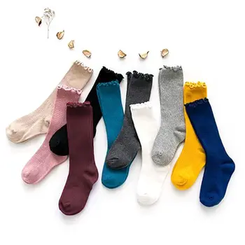 Унисекс, обикновена чорапи-тръбички от смес от памук дължина до прасците за момичета и момчета