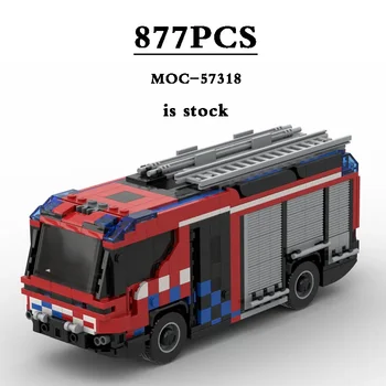 Хибриден двигател пожарна машина MOC-57318 Пожарната City Fire Градивен елемент Играчка модел 877ШТ САМ Подарък за рождения Ден на Децата Коледен подарък