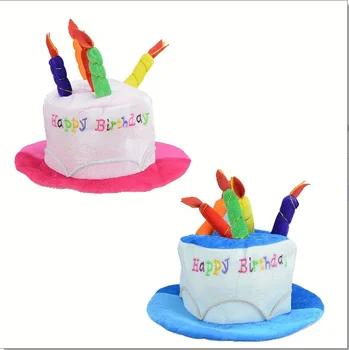 Шапка Pesenar Happy Birthday (2 парчета, синя и розова)-Шапка за грим възрастен размер унисекс за бала-Идеални подаръци за парти