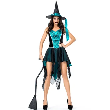 【В наличност】Cosplay костюм SanyMuCos на Хелоуин, дрехи за cosplay вещици с Ласточкиным опашка, вечерна рокля, игри костюм вещица